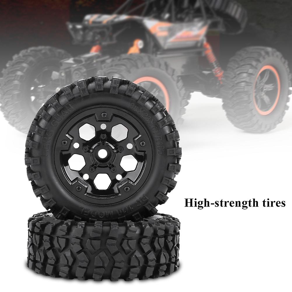 2pcs/set Tpr Tyre Tires With Hubs Wheel For Hg P402/  P601 1:10 Rc Car / Crawler / Jeep