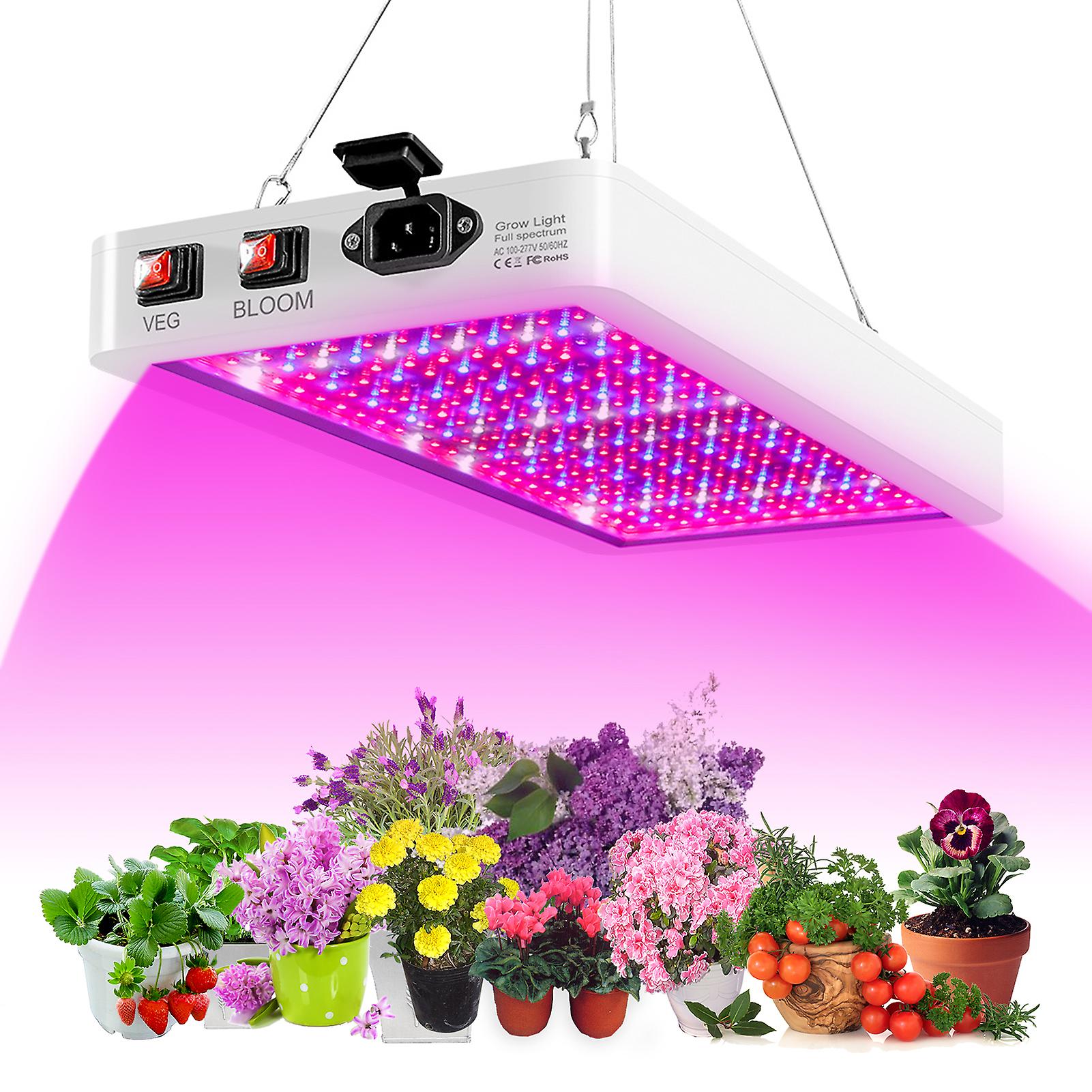 312 Leds and Uk Plug 2000w Led Grow Light For Indoor Plants 312 Leds Full Spectrum Veg And Bloom Dual Switch Ip65 Waterproof Hanging Plant Growing Lamps