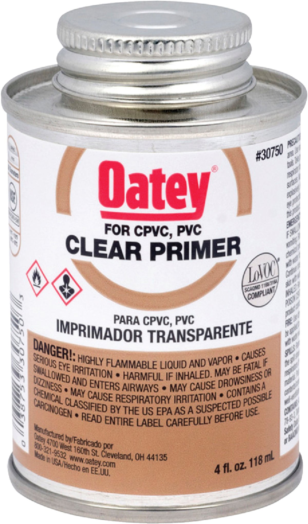 Oatey Clear Pipe and Fitting Primer for PVC CPVC 4 Oz. Clear