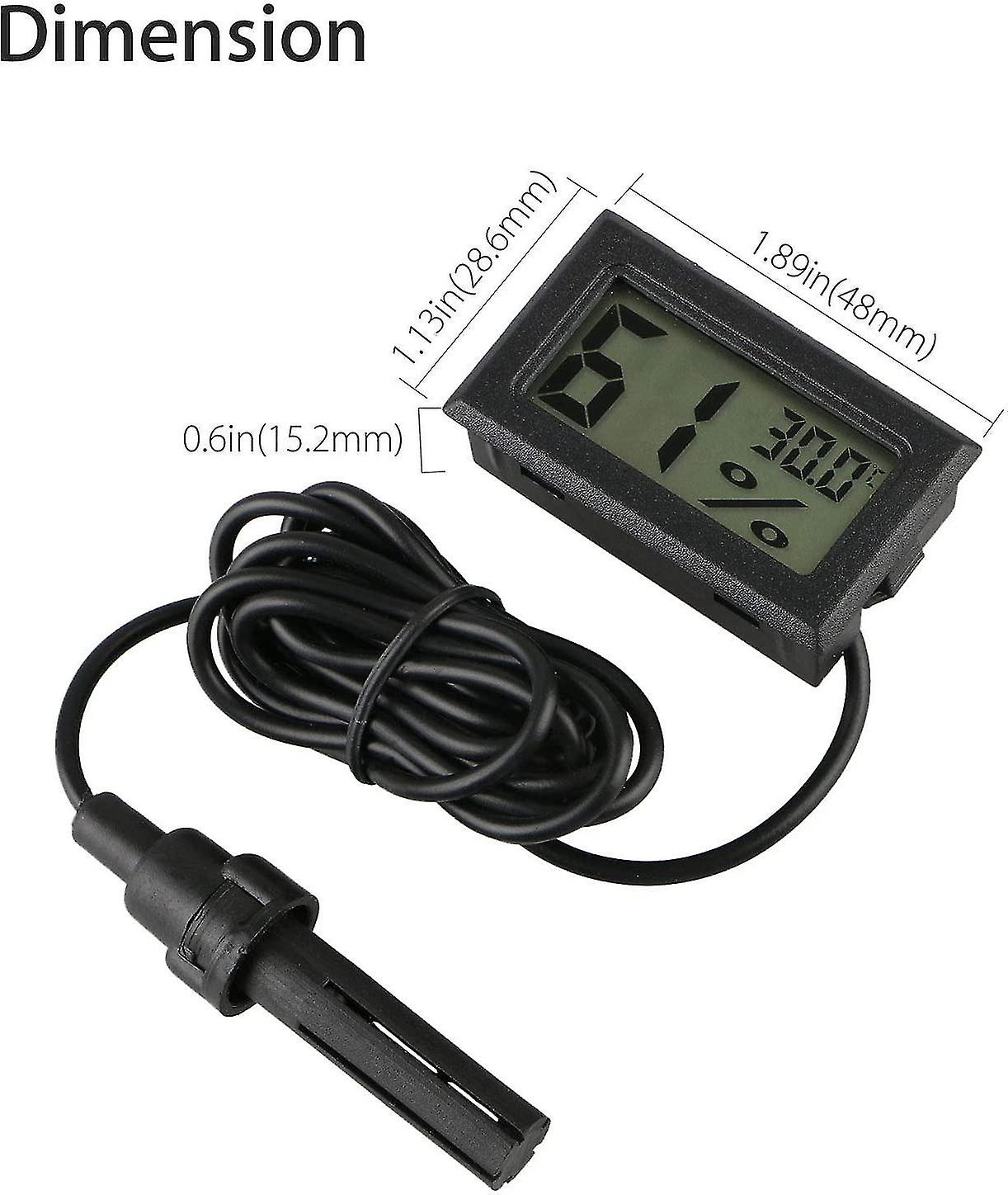 Digital Thermometer Hygrometer， Hygrometer Mini Thermometer Probe Thermometers Temperature Gauge Hdity Meter For Reptile Incubator Aquarium Poultry Of