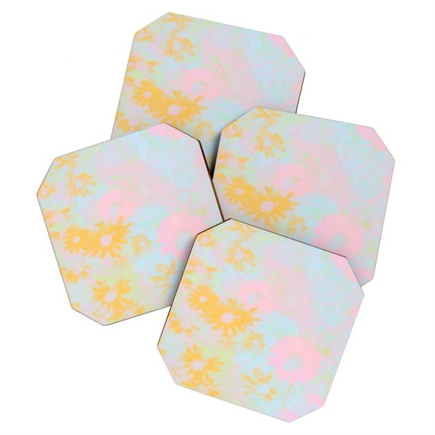 Sunshinecanteen Gentle Flowers Set Of 4 Coasters Deny Designs