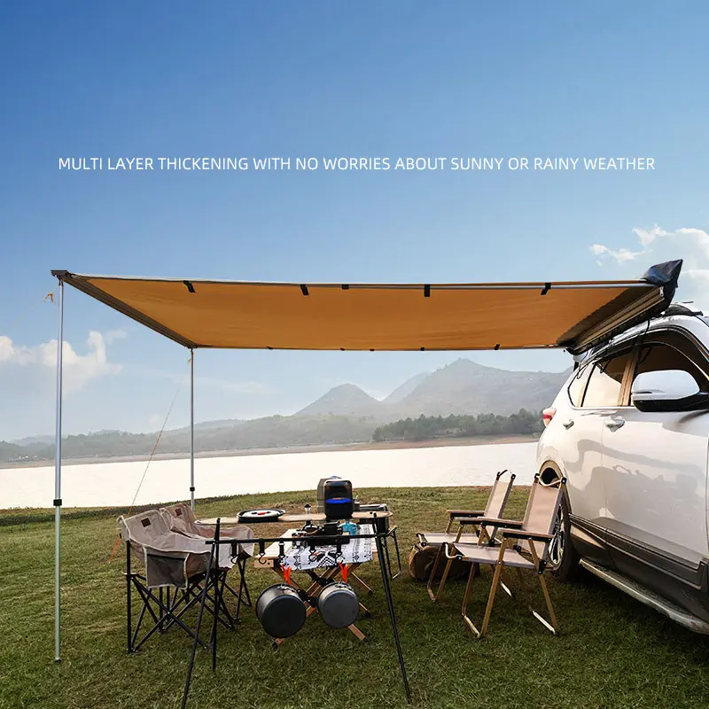 Vinyl Car Awning Rainproof Camping Retractable 4x4  Camping Car Awning Tent Car Roof Side Awning