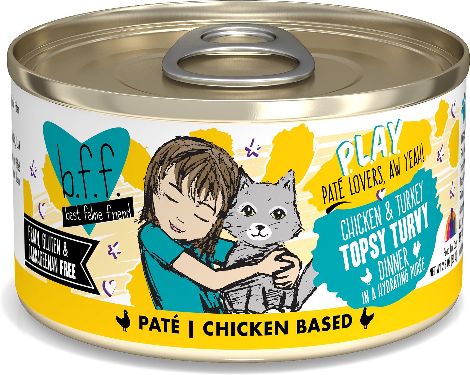 Weruva Cat Bff Play Pate Lovers Chicken and Turkey Topsy Turvy Dinner In