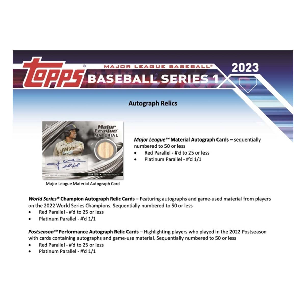 2023 Topps MLB Series 1 Baseball Trading Card Hanger Box