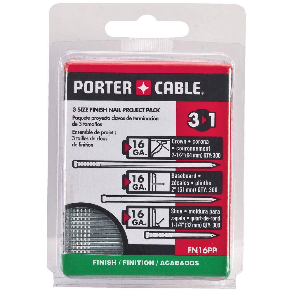 Porter-Cable Pneumatic 16-Gauge 2-12 in. Nailer Kit and 16-Gauge Finish Nail Project Pack (900 per Box) FN250CwFN16PP