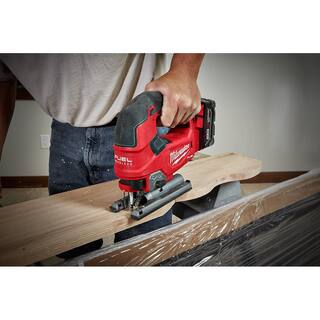 MW M18 FUEL 18V Lithium-Ion Brushless 12 in. Cordless Dual Bevel Sliding Compound Miter Saw with Jig Saw 2739-20-2737-20