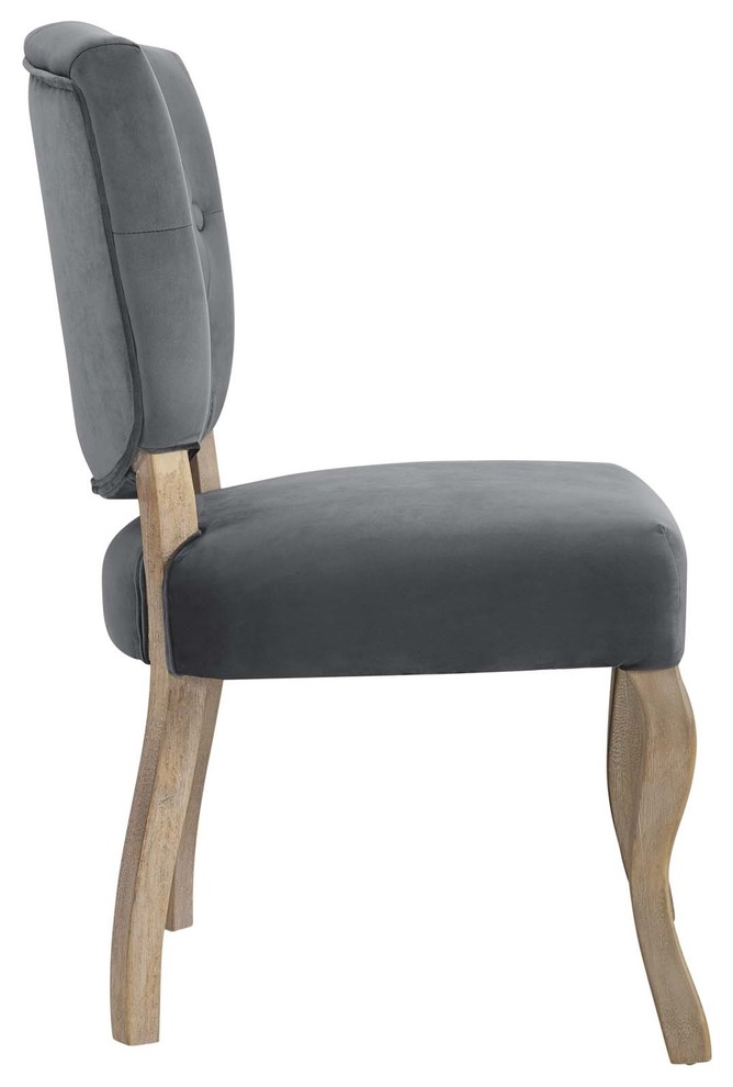 Modern Urban Living Dining Side Chair  Set of 2  Velvet Fabric Wood   Traditional   Dining Chairs   by House Bound  Houzz