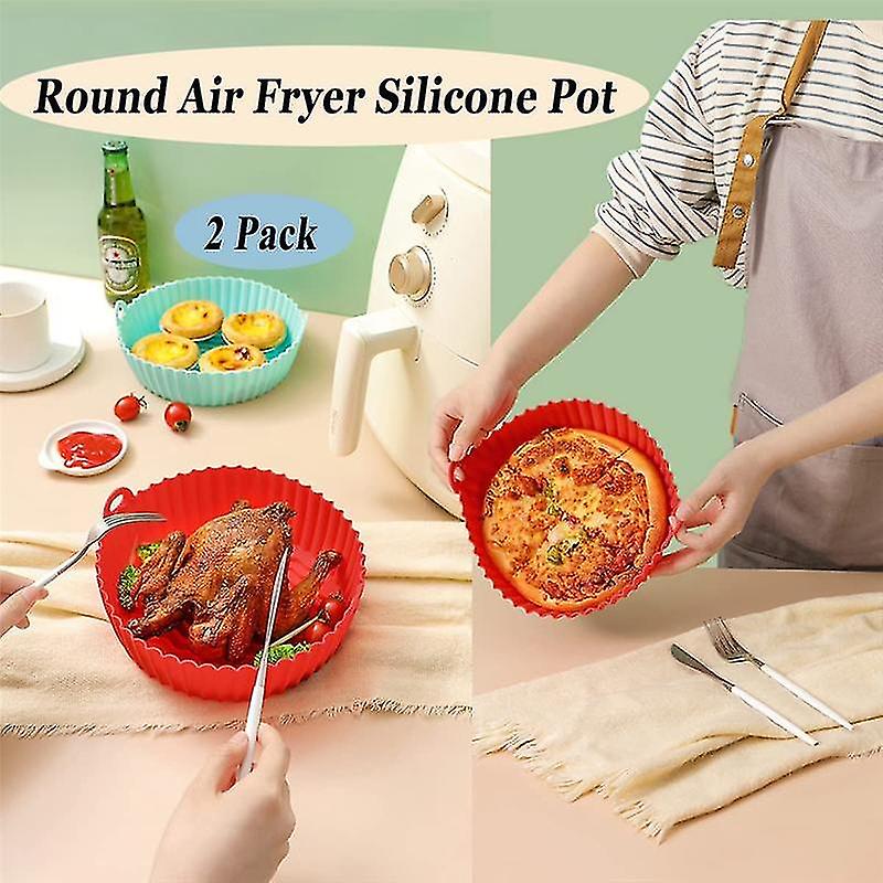 Air Fryer Silicone Pot， Air Fryer Silicone Liners Basket， Reusable Air Fryer Oven Accessories， Easy