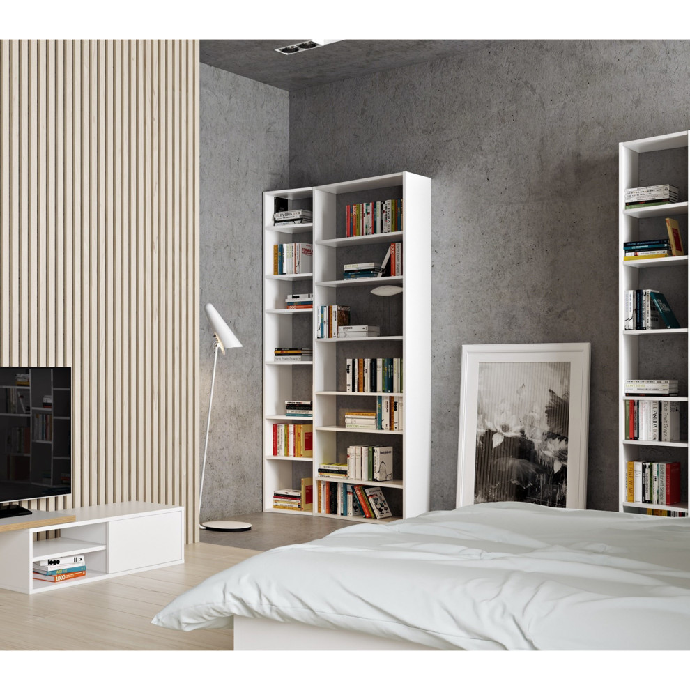 Modern White Modular Display Bookcase   Contemporary   Bookcases   by Plush Pod Decor  Houzz