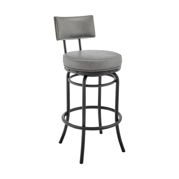 Rees Modern Swivel Counter/Bar Stool in Faux Leather and Metal