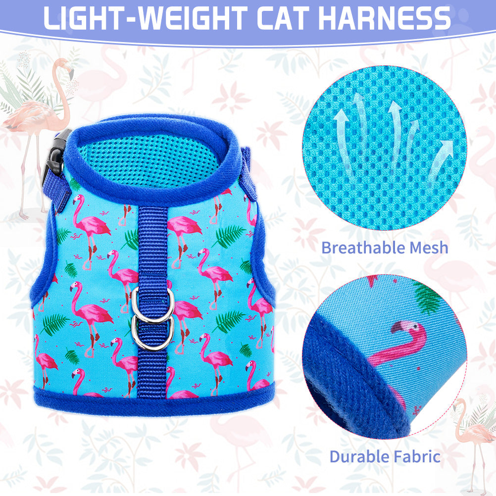 BINGPET Cat Harness and Leash - Escape Proof for Walking， Reflective and Breathable Cat Vest Harness with Safety Buckle for Small Medium Large Cats