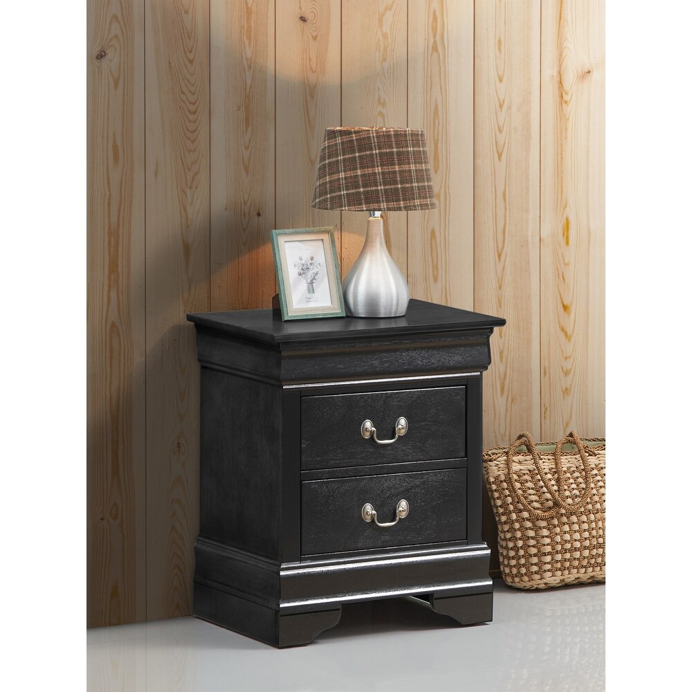 Louis Philippe 2 Drawer Nightstand (24 in. H X 22 in. W X 16 in. D)