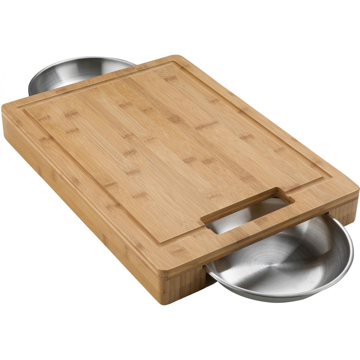 Napoleon PRO Bamboo Cutting Board With Stainless Steel Bowls