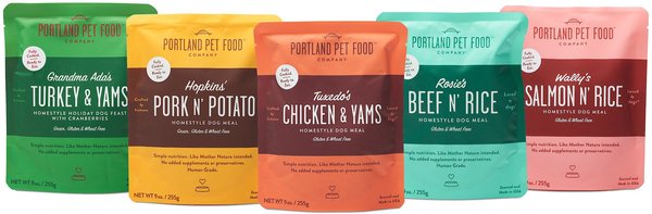 Portland Pet Food Company Homestyle Variety Pack Wet Dog Food Topper， 9-oz pouch， case of 5