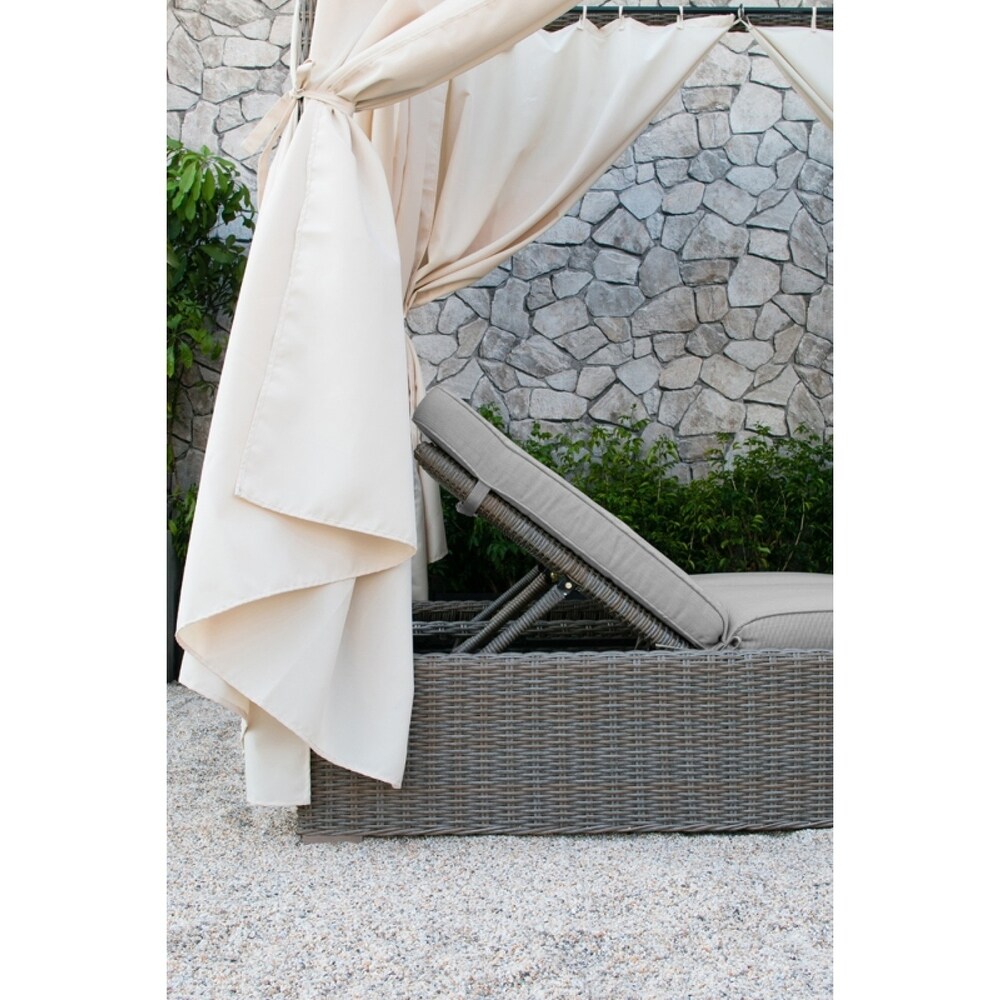 Renava Marin Outdoor Beige Canopy Sunbed