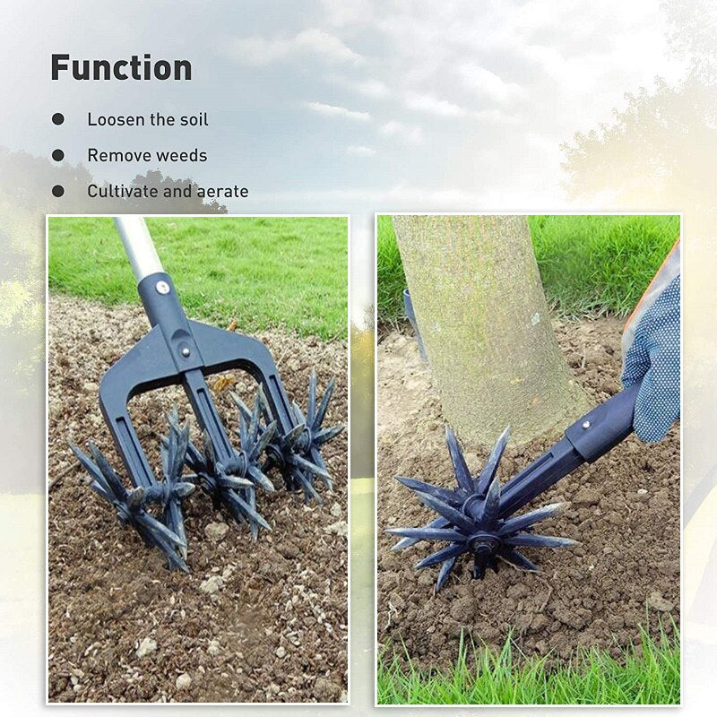 Rotary Cultivator Tool Garden Soil Scarifier Turfing Tool Scarifier Artifact