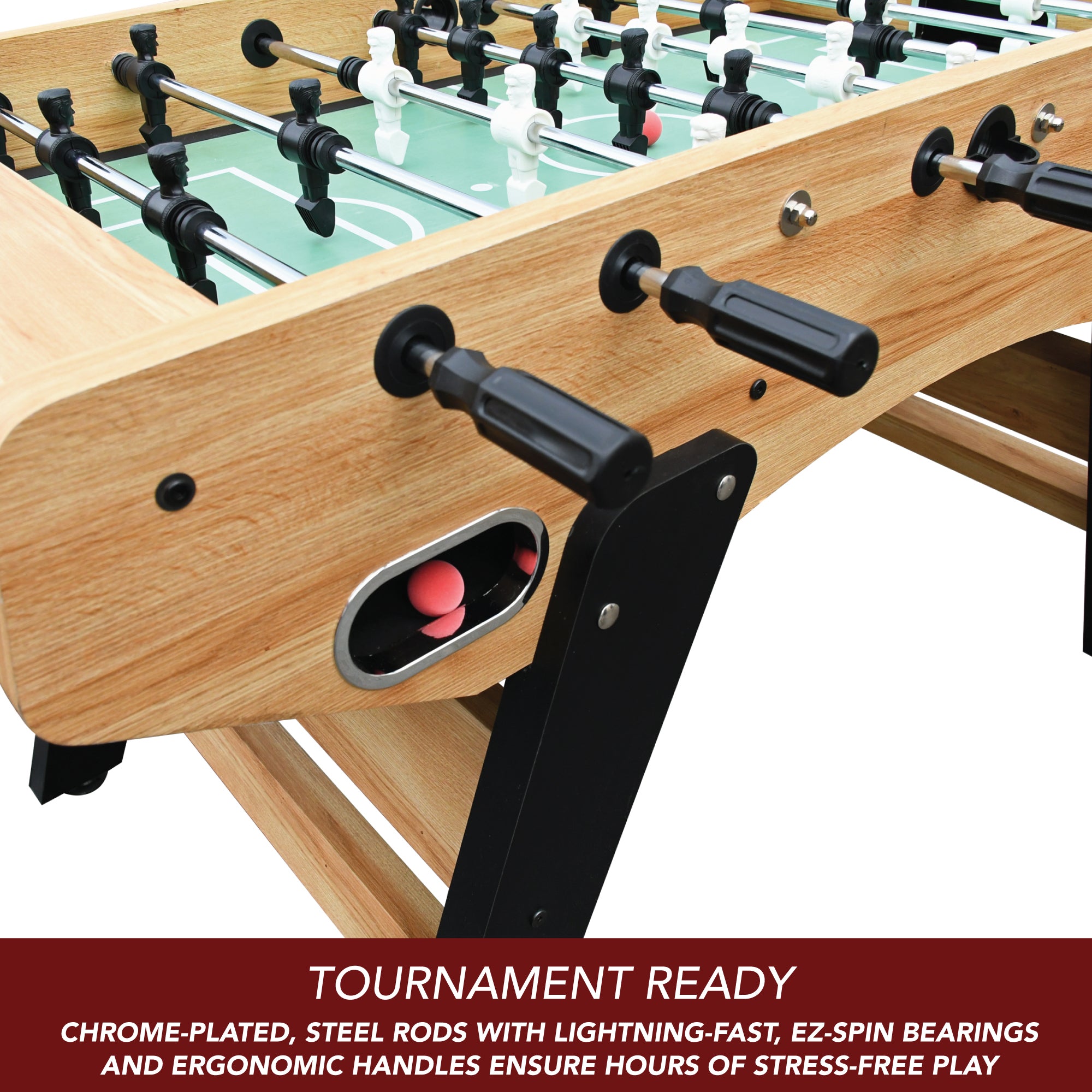 Hathaway 59" Center Stage Pro Series Stand Alone Foosball Table, Light Oak