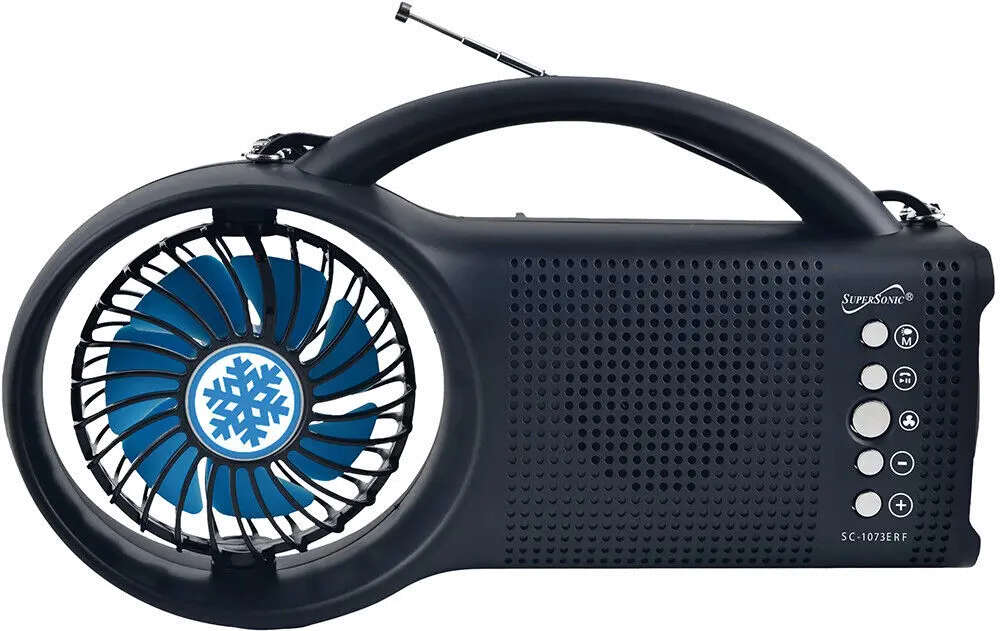 Supersonic Solar Power Bluetooth Speaker with FM Radio， LED Torch Light and Fan