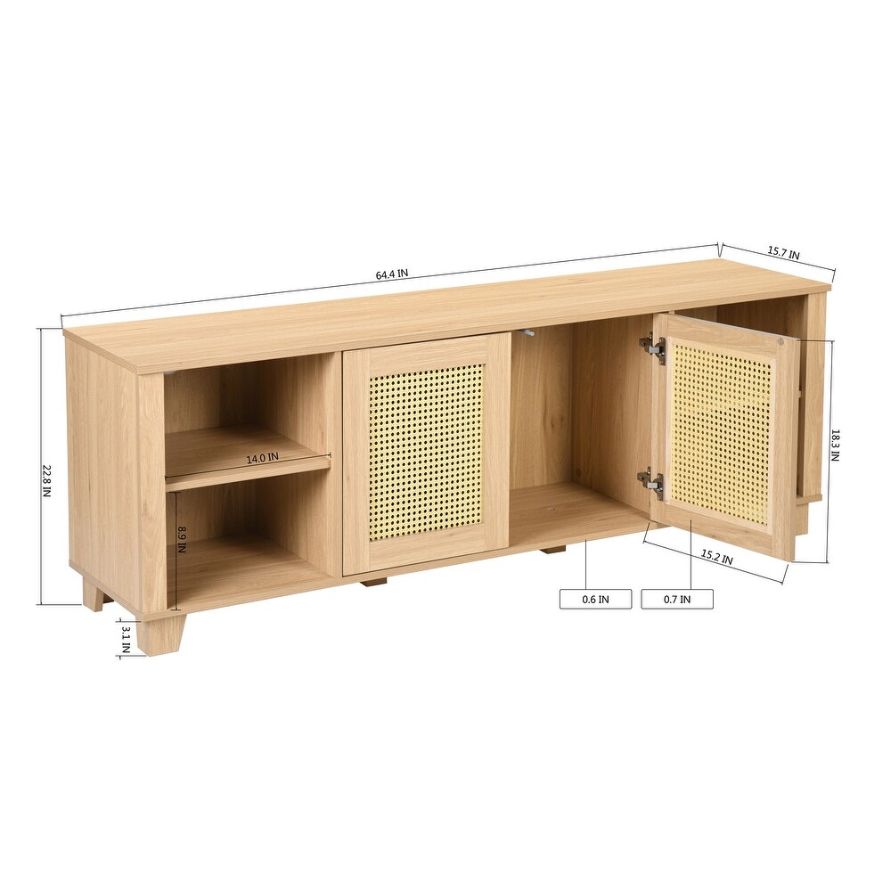 Rattan TV Stand for TV up to 70\