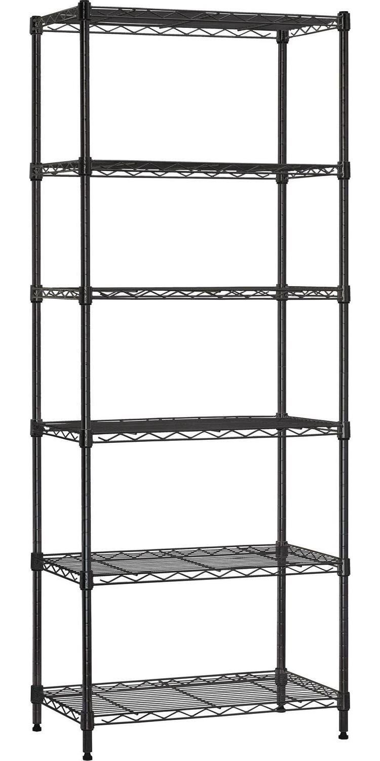 HSS 6 Tier Freestanding Convertible Wire Shelf Unit 23.2 x13.4 x59 Black Capacity 750 lbs