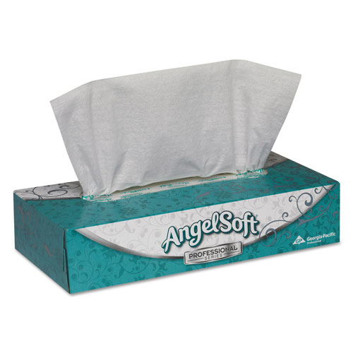 Georgia Pacific Angel Soft Professional Seriesandreg; Premium 2-Ply Facial Tissue | Flat Box， 48580， 100 Sheets