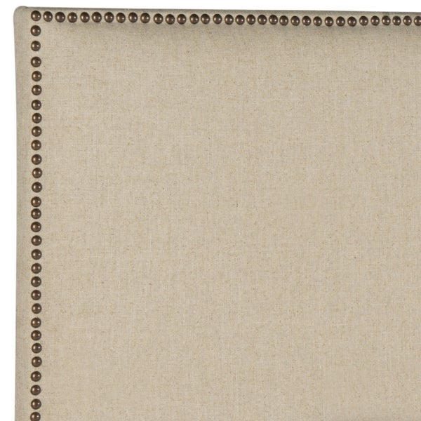 SAFAVIEH Sydney Hemp Linen Upholstered Headboard - Brass Nailhead (Full) - - 10329170