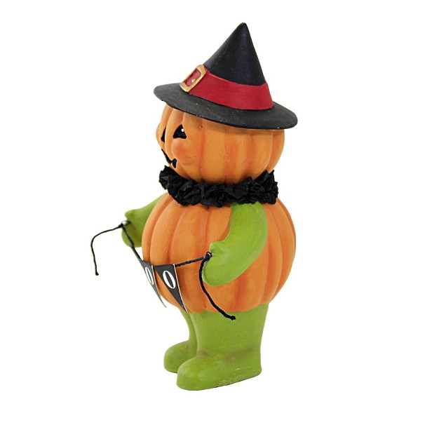 Bethany Lowe Boo Pumpkin Head Witch One Halloween Figurine 5 25 Inches Halloween Jack o lantern Tl2351 Polyresin Orange