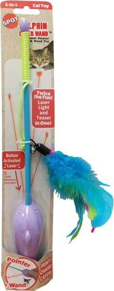 Ethical Pet Dolphin Laser Wand Cat Toy， Color Varies