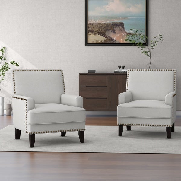 2PACK Arm Chair Nailheads Accent Chair Living Room