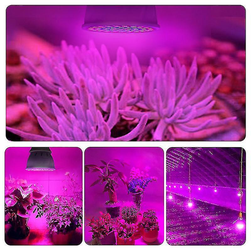 2pcs Led Plant Lamp Cup E27 Plant Indoor Fill Light Cup 60 Beads Led Plant Growth Lamp