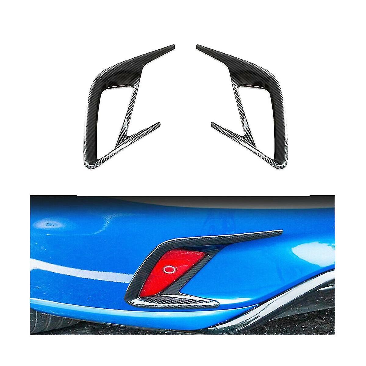 1pair Rear Foglight Cover Trim For Focus Mk4 Sedan 2019-2020 Abs Carbon Fiber Fog Lamp Frame Exterior Styling