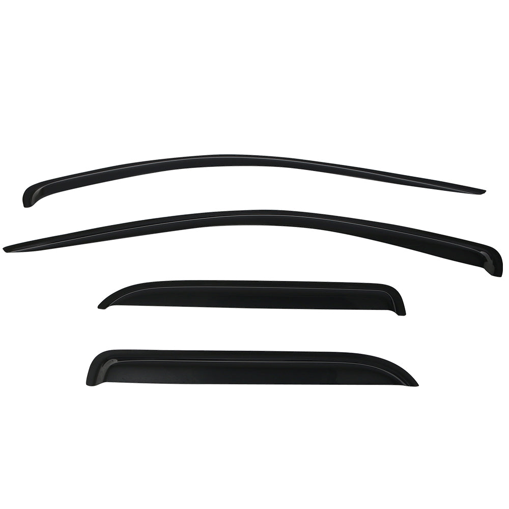 Ikon Motorsports Window Visors Deflector Fits 02-09 Dodge Ram Quad Cab Acrylic 4Pc Set Outside Mount