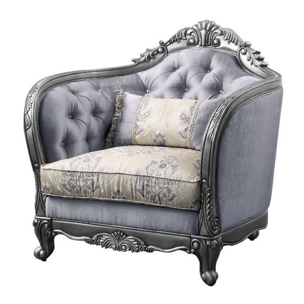 Ariadne Fabric Chair Platinum Acme Furniture