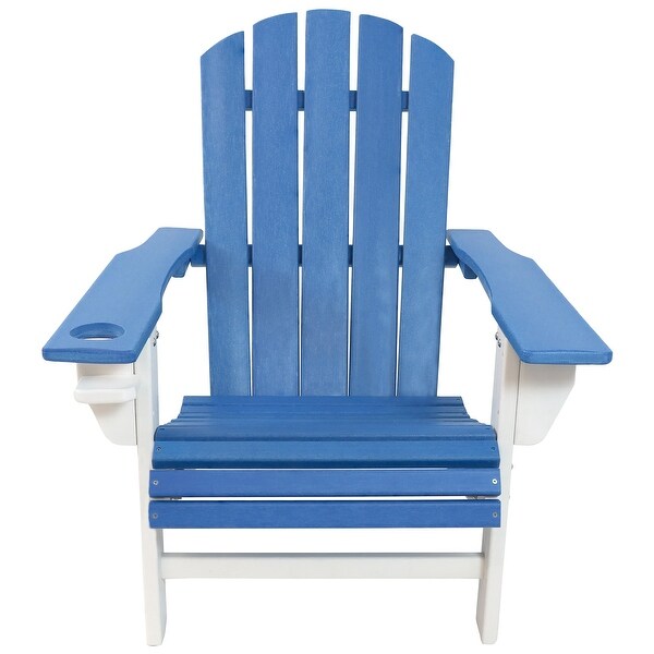 Sunnydaze AllWeather Outdoor Adirondack Chair with Drink Holder