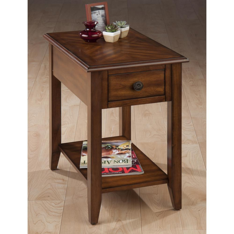 Medium Brown Chairside Table   Transitional   Side Tables And End Tables   by HedgeApple  Houzz