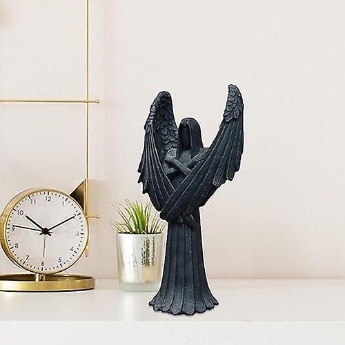 Dark Angel Figurines Decor， Resin Angel Statue， Resin Aesthetic Dark Angel Home Desktop Decoration f