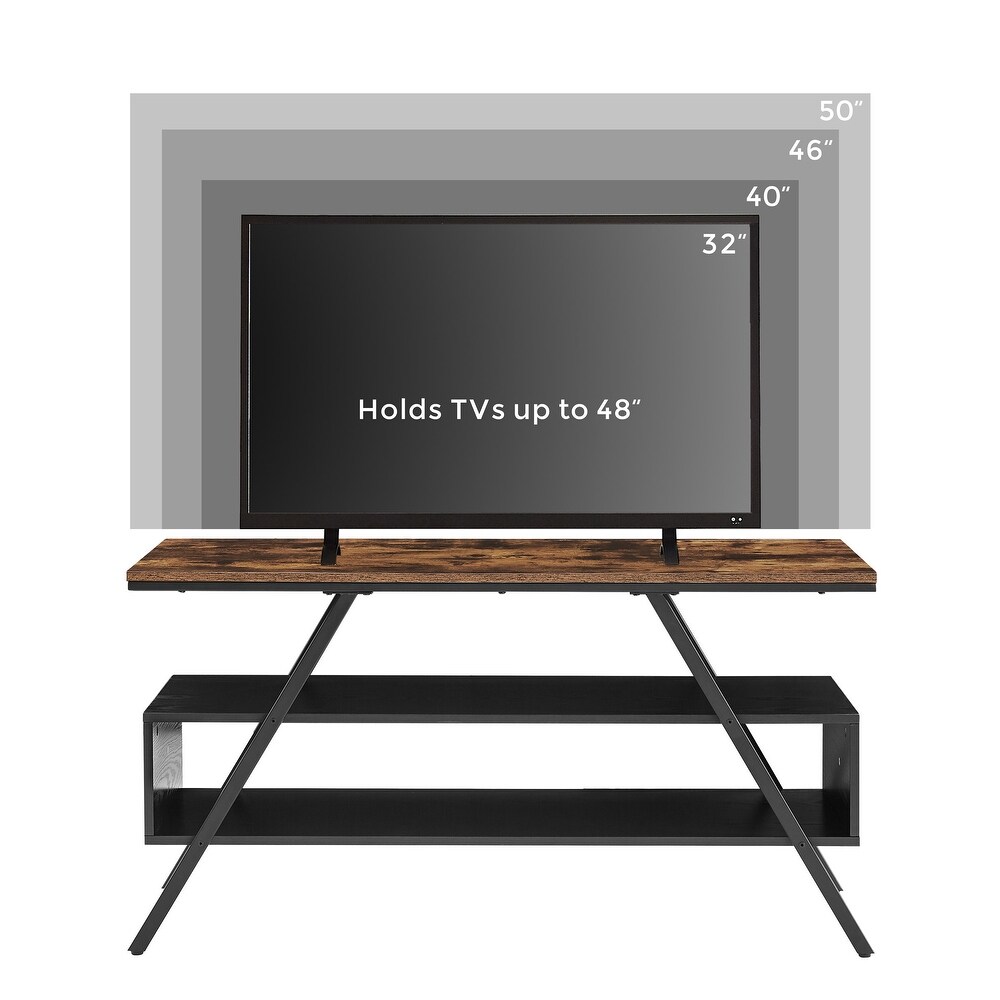 VANOMi 47.2''W Rustic Brown TV Stand for TVs Up to 50''  Metal Legs TV Console