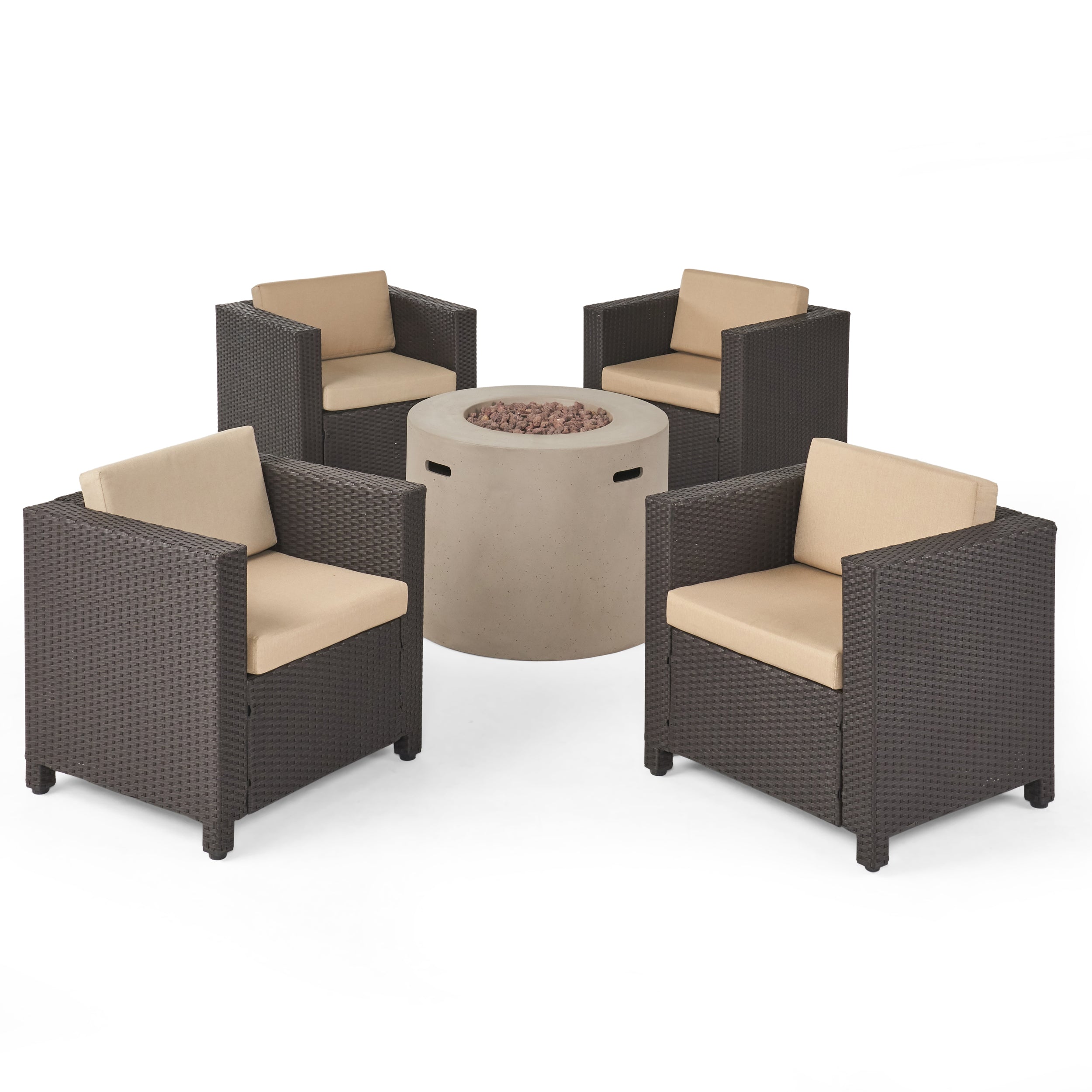 Venice 4-Seater Outdoor Fire Pit Chat Set