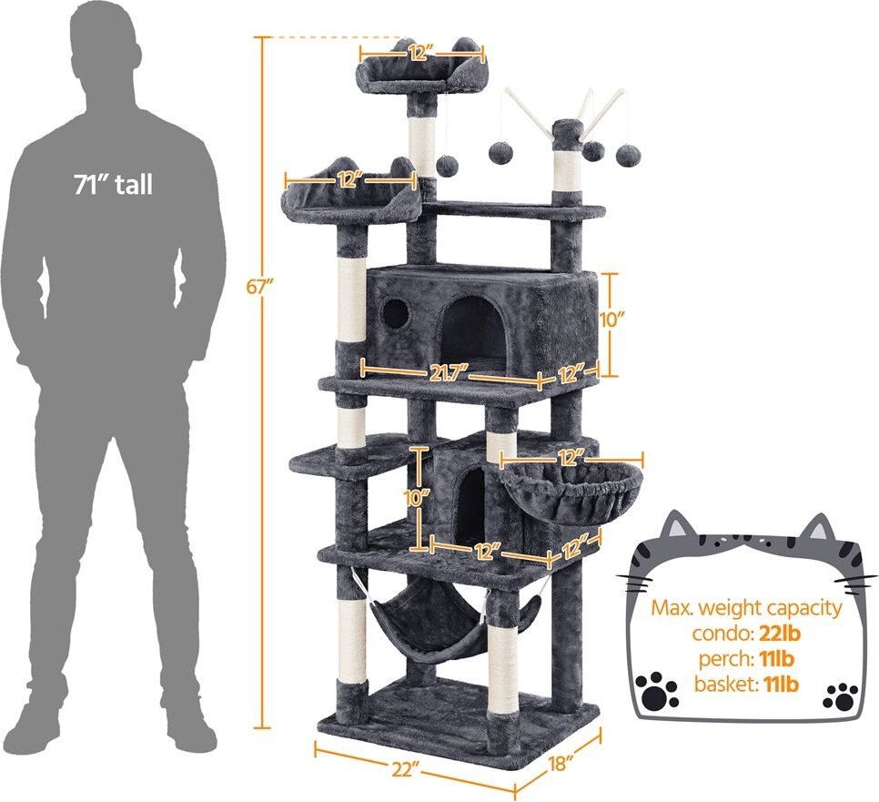 Yaheetech Multi-Level 67-in Cat Tree