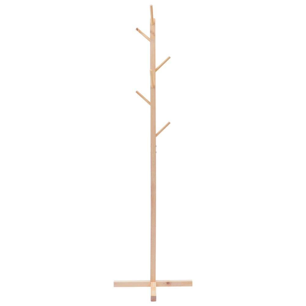 YIYIBYUS Elegant Coat Rack Freestanding Wood Coat Rack with 8 Hooks HG-HS035-388