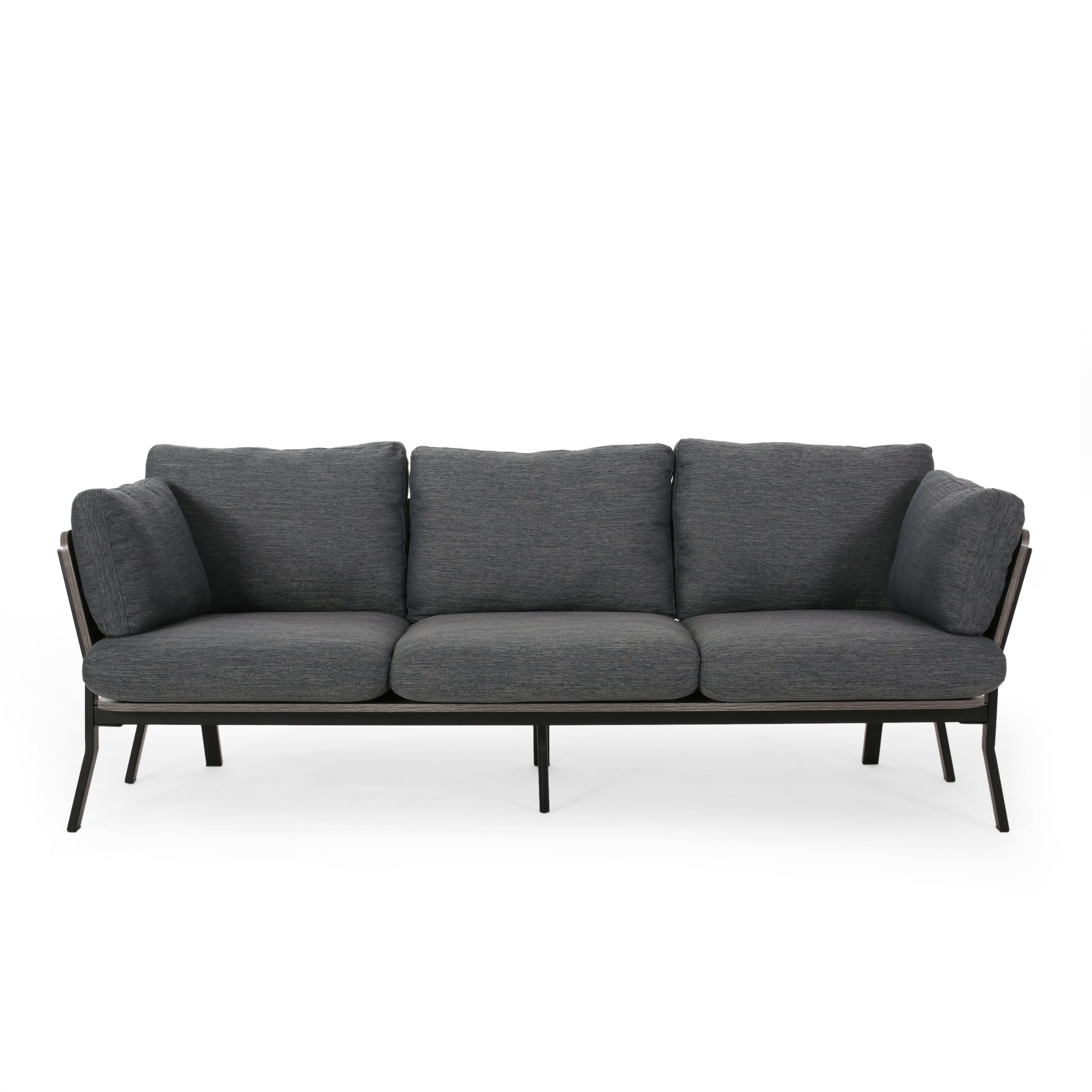 Athea Mid-Century Modern 3 Seater Wood Frame Sofa