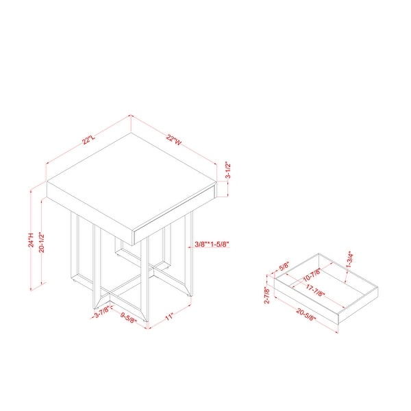 DH BASIC Modern White High Gloss Storage End Table by Denhour