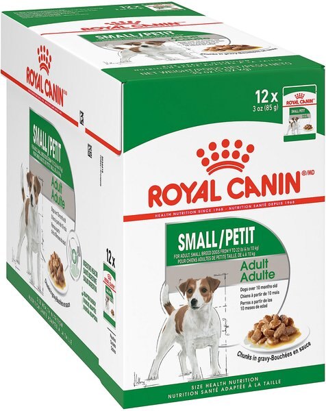 Royal Canin Small Adult Wet Dog Food， 3-oz pouch， case of 12