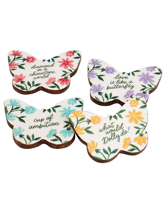 Dolly Parton Butterfly Coasters Set of 4