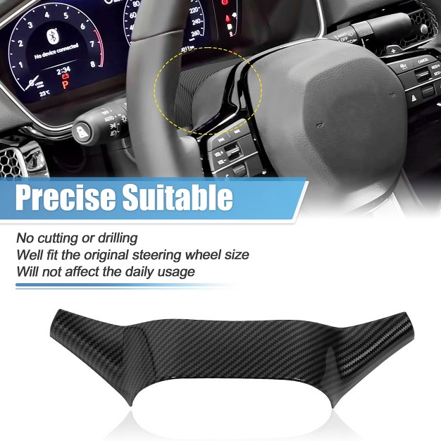 Unique Bargains Steering Wheel Cover Trim Back Center Consoles Frame Trim For Honda Civic 11th Black Carbon Fiber