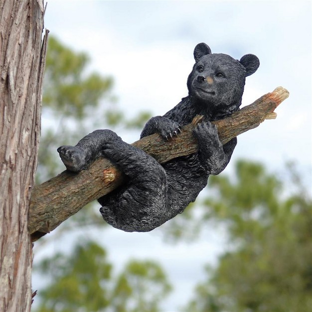 Design Toscano Up A Tree Hanging Black Bear Cub Sculpture