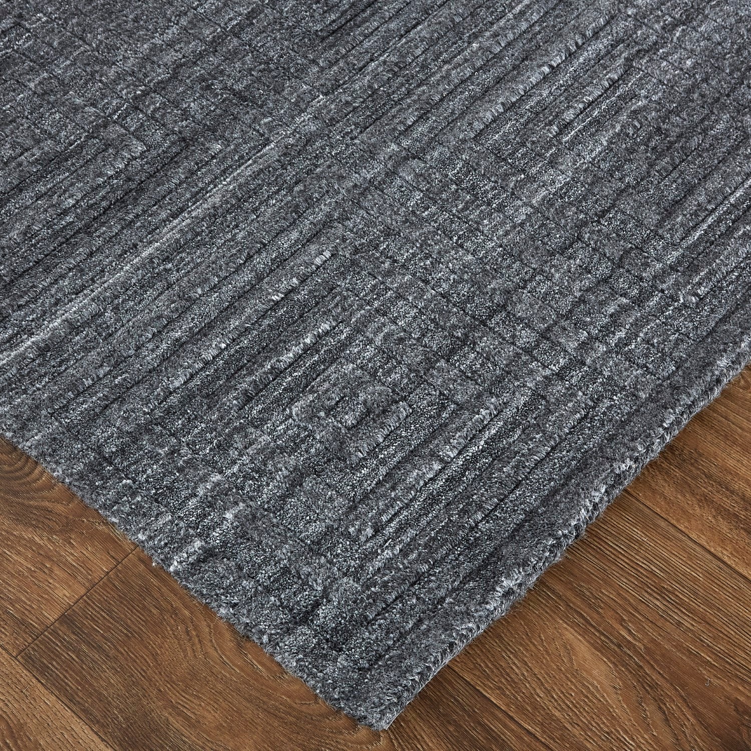 Tatem Hand Woven Linear Charcoal Gray/Gray Rug