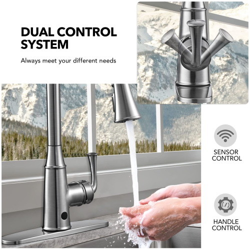 Touchless Kitchen Faucet Automatic Motion Sensor C...