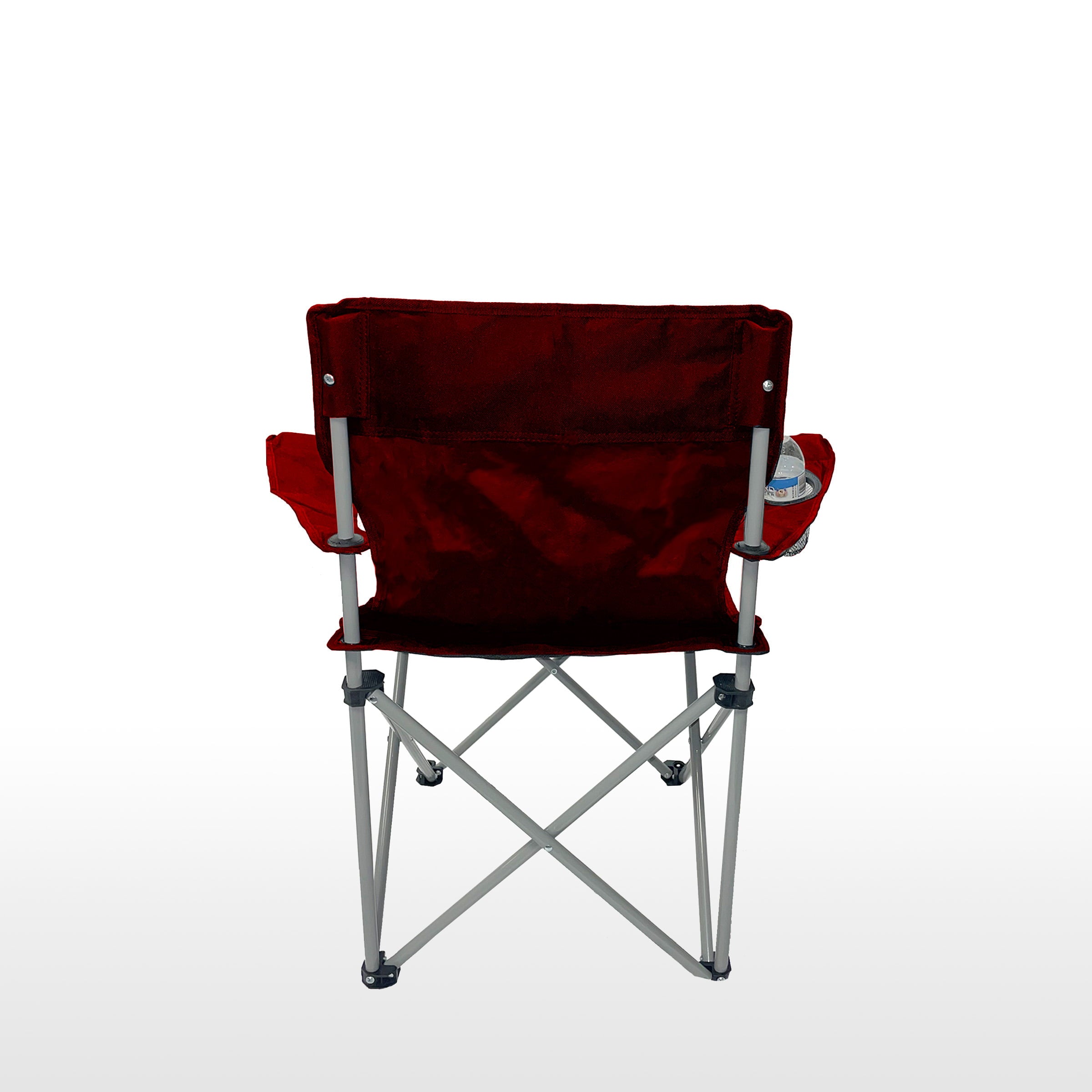 Weather Station Folding Steel Beach Chair - Red/Gray