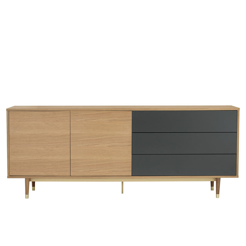 HOUSTON 200cm Sideboard Buffet - Oak & Grey